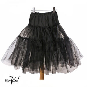 Child Size 50s Style Black Crinoline Petticoat Tutu Slip W 22-28" L 19" -Hey Viv